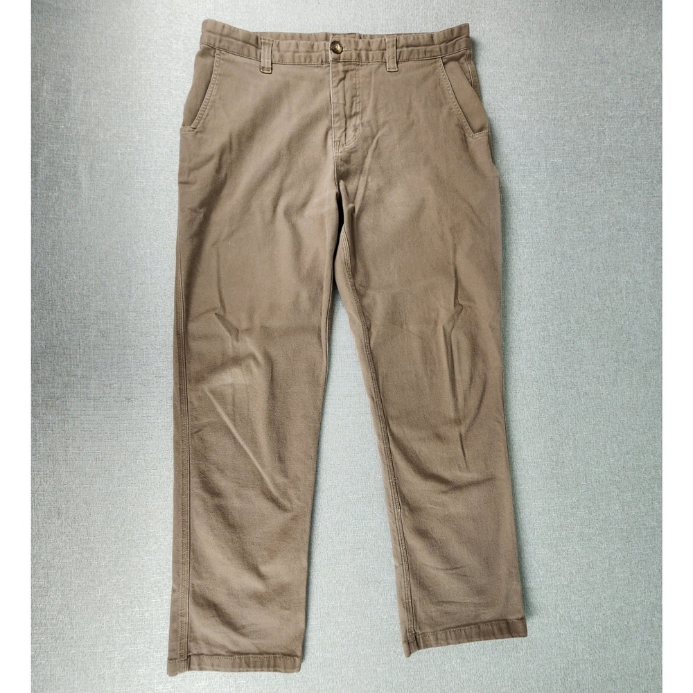 North River Mens 32x30 Canvas Work Pants Tan Brown Stretch Utility Outdoor EUC
